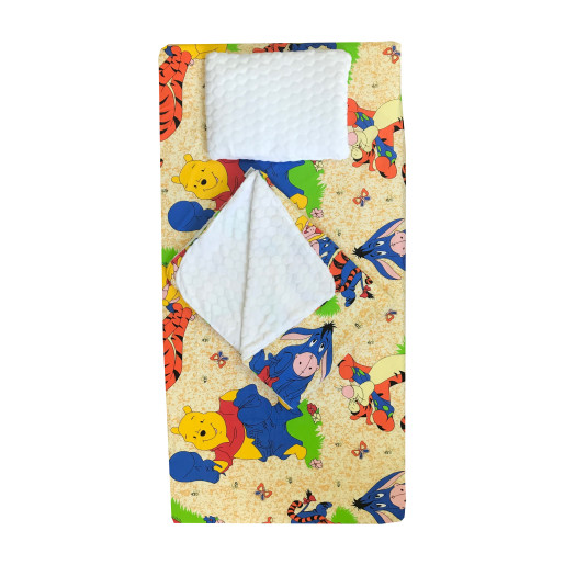 Set 3 piese de iarna paturica cu cearsaf si pernuta pentru pat 160x80 cm Deseda Aiurila bej