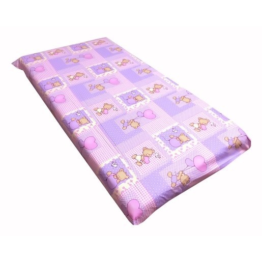 Cearsaf cu elastic pe colt cu imprimeu Ursuleti pe roz-160*80 cm
