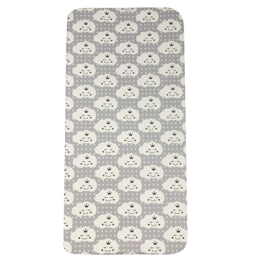 Set 3 piese pat 140x70 cm cu cearsaf paturica si perna Norisori zambareti gri