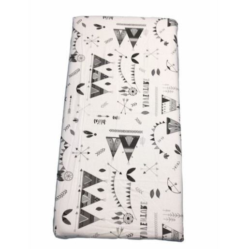 Set 3 piese de iarna pat 140x70 cm cu cearsaf paturica si perna Corturi de indian gri