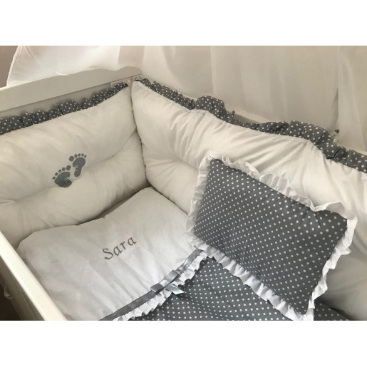 Lenjerie Personalizata cu aparatori Super Groase, baldachin si suport pat Combinatii de materiale