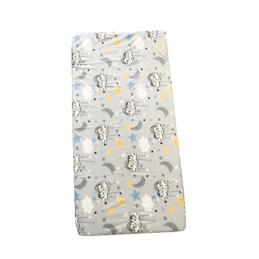 Set 3 piese pat 120x60 cm cu cearsaf paturica si perna Ursuleti adormiti Gri