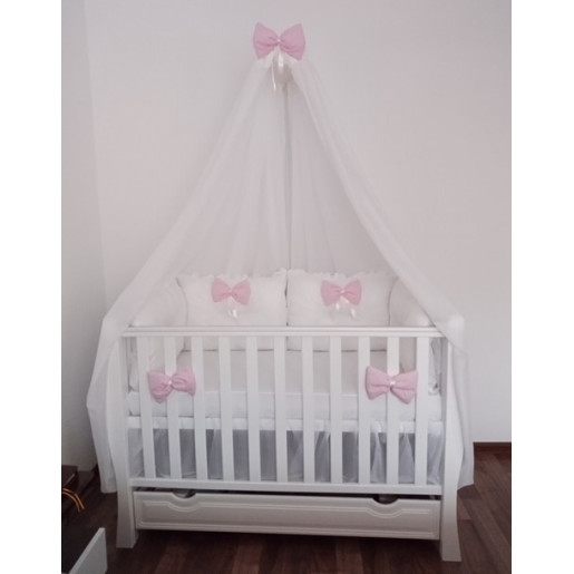 Lenjeria pat 120x60 cm cu 4 perne Super groase, cearsaf, si fundite albastru pal Deseda 