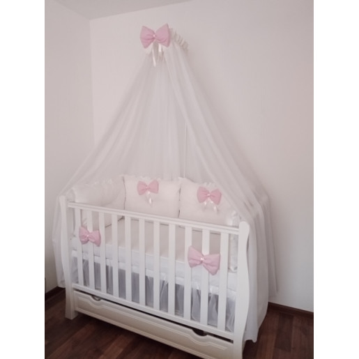 Lenjeria pat 120x60 cm cu 4 perne Super groase, cearsaf, si fundite albastru pal Deseda 