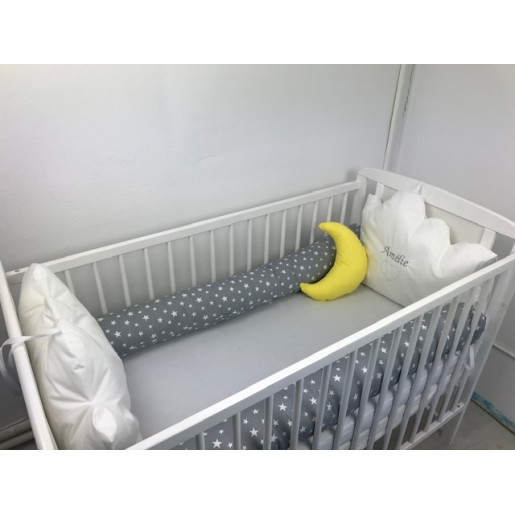 Aparatori laterale protectii pat cu bumper 120x60 cm Deseda Somn usor puisor gri