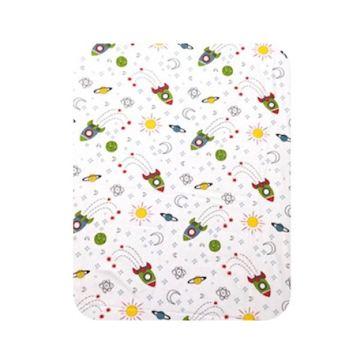 Set 3 piese de iarna pat 120x60 cm cu cearsaf paturica si perna Aventura in spatiu