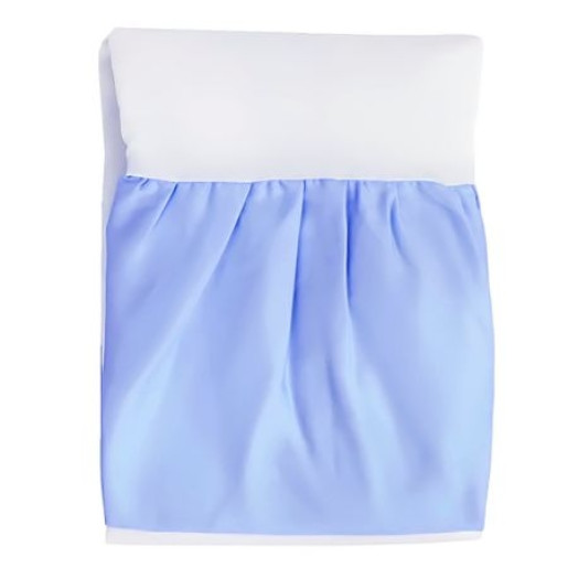 Cearsaf cu volanas pe 3 laturi si elastic pe colt, pentru saltea bebelusi 120x60 cm Deseda albastru