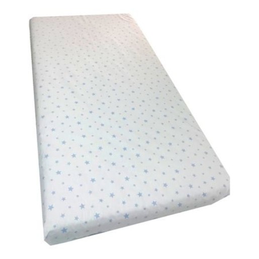 Cearsaf cu elastic pe colt cu imprimeu Stelute pe alb-120*60 cm