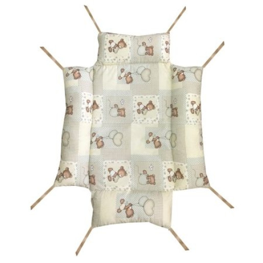 Reductor Personalizat Bebe Bed Nest cu paturica si pernuta antiplagiocefalie Deseda Ursi in carouri bej