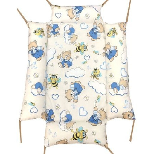 Reductor Personalizat Bebe Bed Nest cu paturica si pernuta antiplagiocefalie Deseda Ursi cu albine pe crem