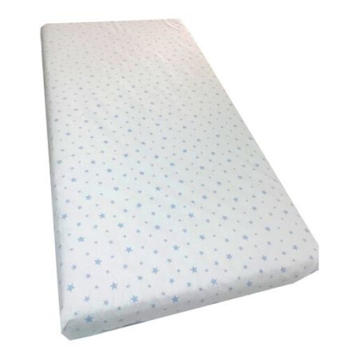 Cearsaf cu elastic roata cu imprimeu Stelute pe alb-120*60 cm