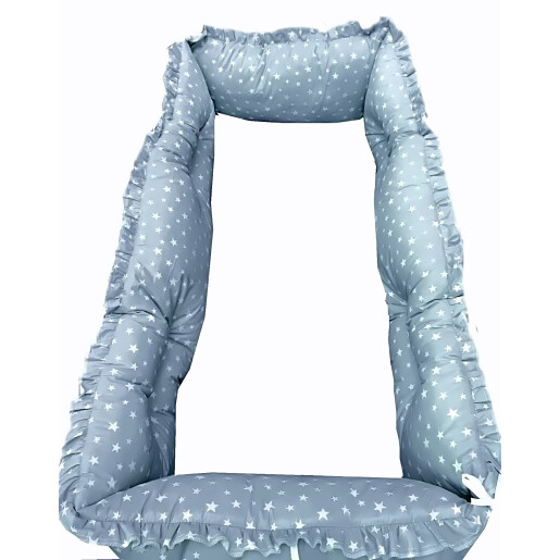 Lenjerie cu aparatori Super Groase Stelute albastre Deseda - 120*60 cm