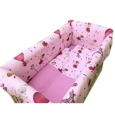 Lenjerie de patut bebelusi 140x70 cm cu aparatori Maxi Balerine