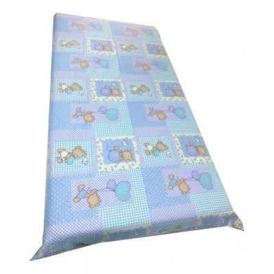 Cearsaf cu elastic roata cu imprimeu Ursuleti albastri-140*70 cm