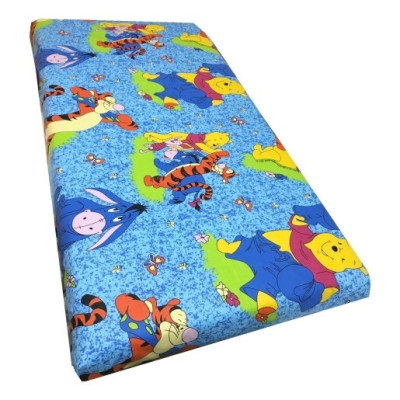 Cearsaf cu elastic pe colt 160x80 cm cu imprimeu Aiurila albastru