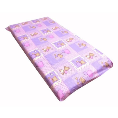 Cearsaf cu elastic pe colt cu imprimeu Ursuleti pe roz-160*80 cm