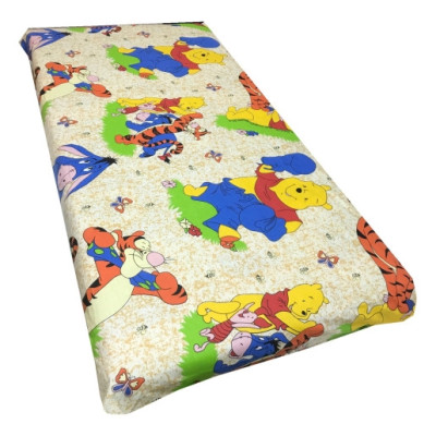 Cearsaf cu elastic pe colt cu imprimeu Aiurila crem-160*80 cm
