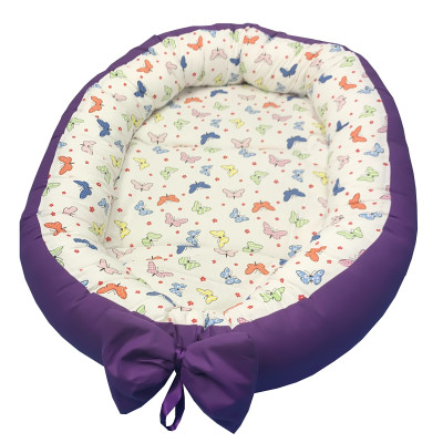 Cuib baby nest bebelusi forma ovala Fluturasi colorati- mov