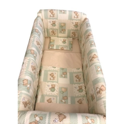Lenjerie de patut bebelusi 140x70 cm cu aparatori Maxi La joaca