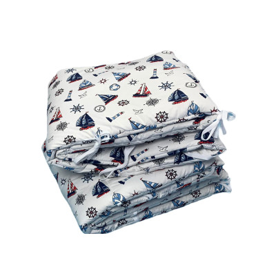Set aparatori laterale pufoase h35 pat 120x60 cm barcute pe alb