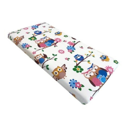 Cearsaf cu elastic pe colt cu imprimeu Bufnite maro-160*80 cm