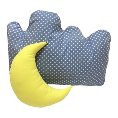 Set 2 perne cu husa detasabila Norisor cu luna buline albe pe albastru