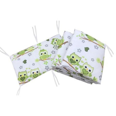 Aparatori laterale protectii laterale pat pufoase 140x70 cm h39cm Deseda Bufnite cu verde