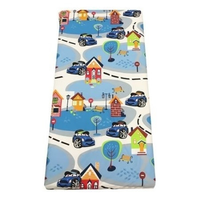 Cearsaf cu elastic roata cu imprimeu Oraselul-160*80 cm