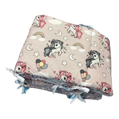 Set aparatori laterale pufoase h35 pat 120x60 cm unicorni