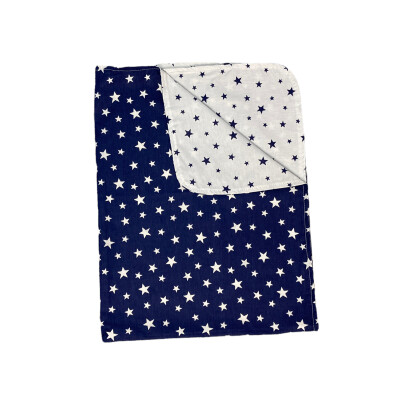 Paturica din panza de bumbac pt bebeluși Stelute bleumarin