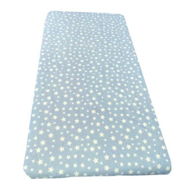 Cearsaf cu elastic pe colt cu imprimeu Stelute pe albastru-160*80 cm