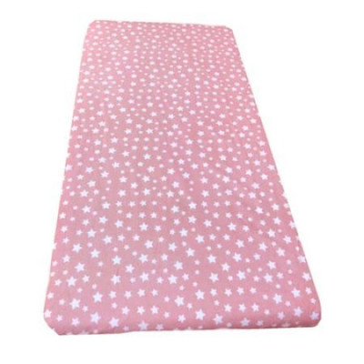 Cearsaf cu elastic roata cu imprimeu Stelute pe roz-120*60 cm