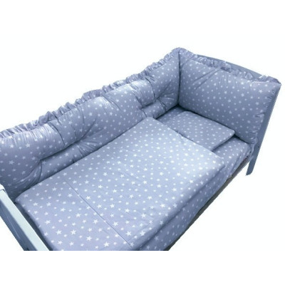 Lenjerie cu aparatori Super Groase Stelute albastre Deseda - 120*60 cm