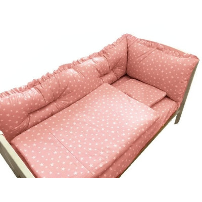 Lenjerie cu aparatori Super Groase Stelute roz Deseda - 140*70 cm
