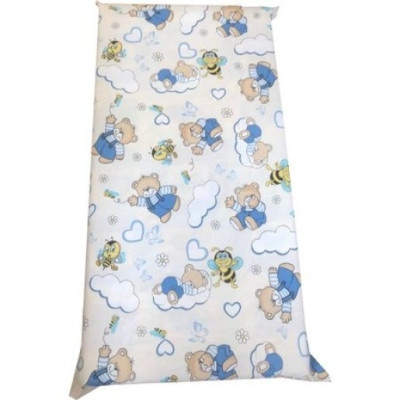 Cearsaf cu elastic pe colt cu imprimeu Ursi cu albine pe crem-140*70 cm