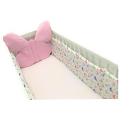 Set 4 aparatori pufoase in forma de Fluturas roz 140x70 cm Deseda