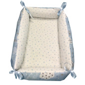 Reductor Personalizat Bebe Bed Nest cu paturica si pernuta antiplagiocefalie Deseda Norisori cu luna albastra 