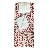 Set 3 piese de iarna paturica cu cearsaf si pernuta pentru pat 160x80 cm Deseda Buburuze rosu\negru