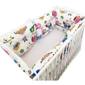 Set de 6 bucati aparatori protectii laterale patut 140x70 cm Deseda Bufnite colorate