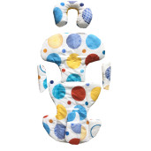 Set perne din bumbac pentru scaun auto copii si bebelusi DeLuxe-Buline colorate