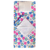 Set 3 piese de iarna paturica cu cearsaf si pernuta pentru pat 140x70 cm Deseda Floricele