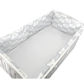Set 4 aparatori protectii laterale pat pufoase 140x70 cm h39cm Deseda Norisori zambareti gri