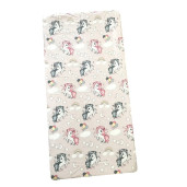 Set 3 piese pat 120x60 cm cu cearsaf paturica si perna Unicorni
