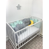 Set 6 aparatori patut pernute norisori cu luna Deseda Verde pat 120x60 cm