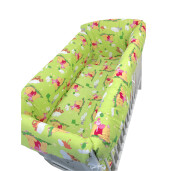 Lenjerie de pat bebelusi CN 140x70 cm cu aparatori Maxi Deseda Winnie pe verde