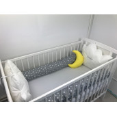 Aparatori laterale protectii pat cu bumper 120x60 cm Deseda Somn usor puisor gri