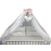 Baldachin de 400 cm cu fundita colorata si monograma brodata LUX by Deseda