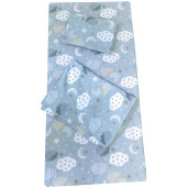 Set 3 piese paturica cu cearsaf si pernuta 160x80 cm Norisori albastrii
