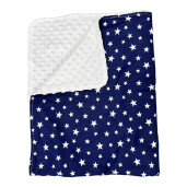 Paturica bebe dubla bumbac - mincky pufos 75x95 cm Steluțe pe bleumarin