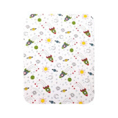 Set 3 piese de iarna pat 120x60 cm cu cearsaf paturica si perna Aventura in spatiu